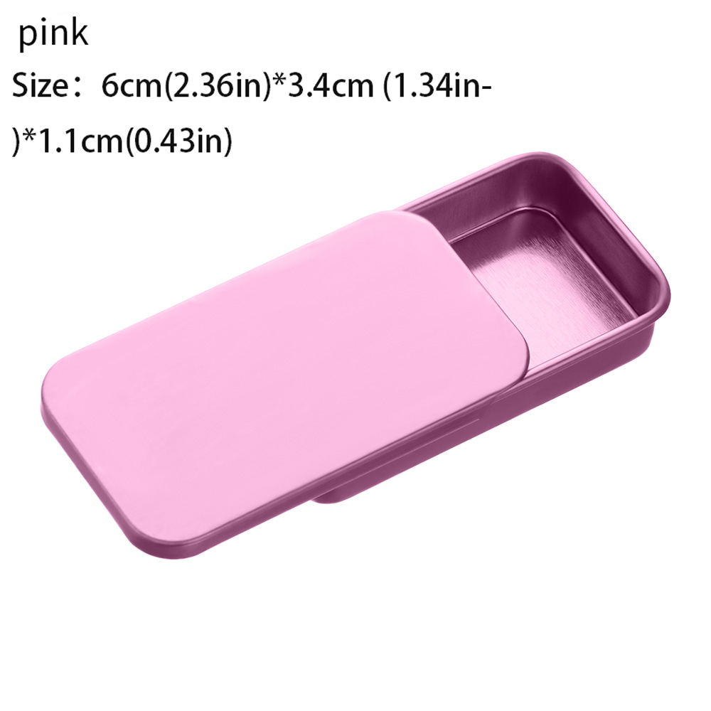 Tinplate Box Slide Lid Push Pull Box Drawer Balm Box Pet Food Portable Box Mini Aromatherapy Jar Candy Small Iron Box Box: Red