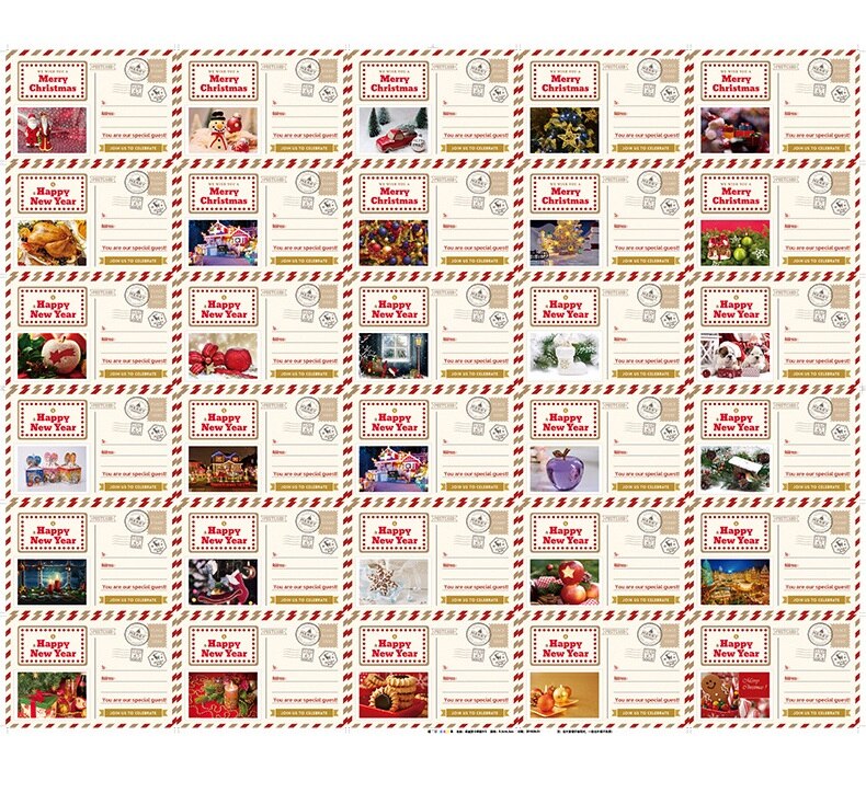 Cartões de visitas e comemorações artesanais para natal, cartas criativas de natal com 30 compartimentos, cartões de mensagens, presente de natal e ano novo