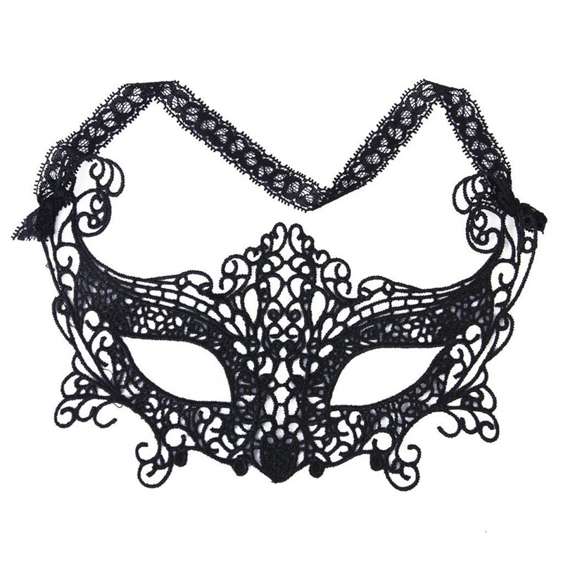 2x Sexy Vrouwen Kant Masker Venetiaanse Maskerade Bal Party Carnaval Gezicht, Oog (Roze & Zwart)