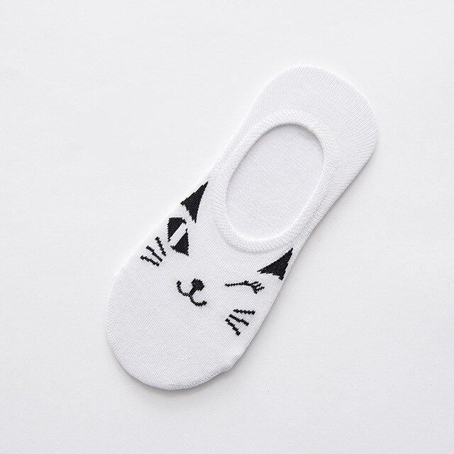 Epous sokker kvinder sød kawaii streetwear sommer forår dyreprint sox tegneserie kat lav ankel usynlig hjemmesko pige: 11