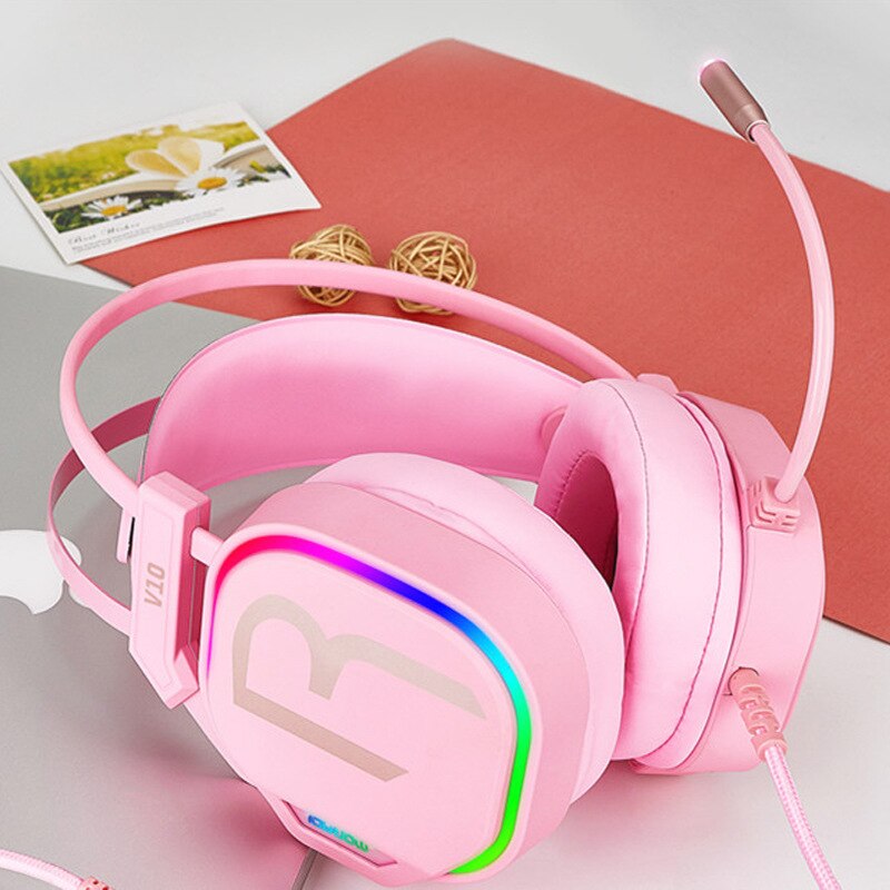 Gaming hörlurar med mikrofon kabelanslutna usb 7.1 dator hörlurar bas stereo musik gamer pc headset för kontor laptop