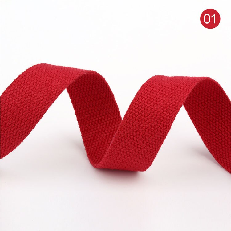 20mm 50 Yards Soft Cotton Canvas Webbing Strap for Backpack 1.2mm-1.5mm Thickness Bias Tape Bag Strap Sewing Ribbon 19 Colors: Red 20mm