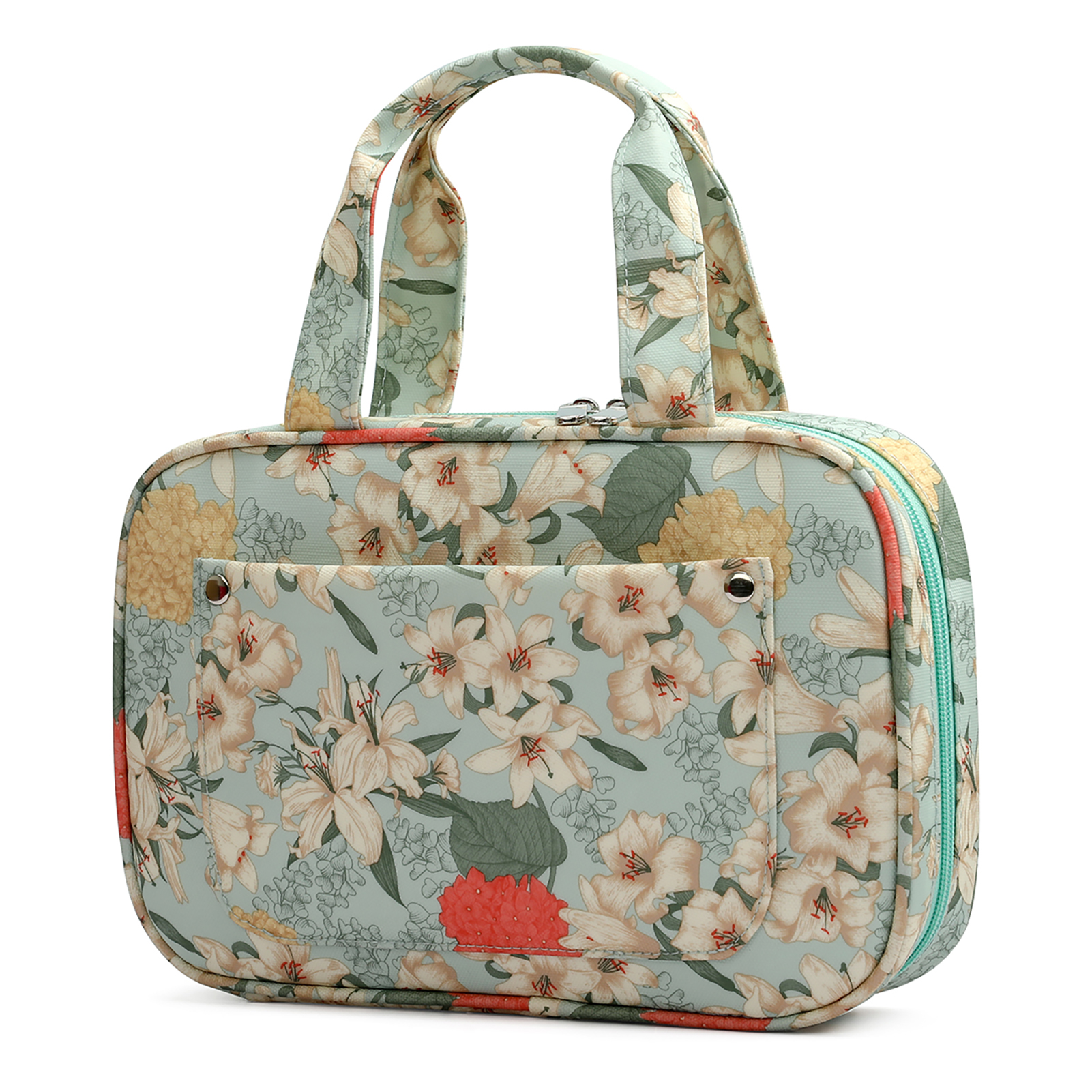 Accessories Zipper Storage Case Travel Portable Organizer Floral Print DIY Knitting Needles Crochet Hook Bag With Handle Tote