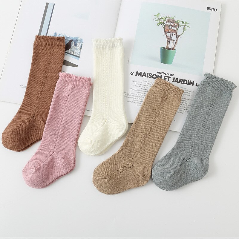 Mode Baby Jongens Sokken Knie Hoge Sok Zacht Katoen Peuters Kinderen Meisjes Lange Sokken Hol Kinderen Socken Voor 0-3 Jaar