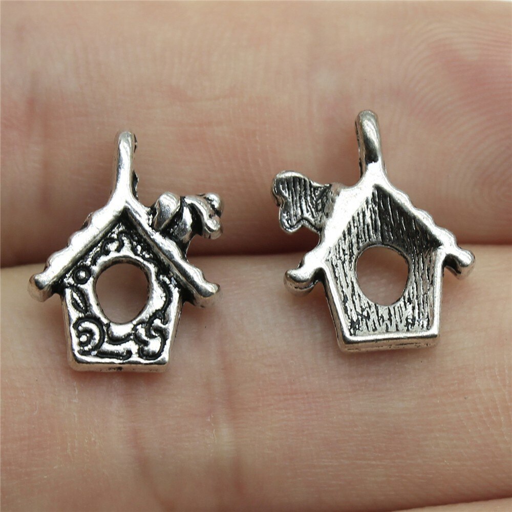 20 stücke Reize Vogel Antike Silber Farbe Nette Vogel Reize Schmuck Erkenntnisse DIY Kleine Vogel Reize: B10930-17x15mm