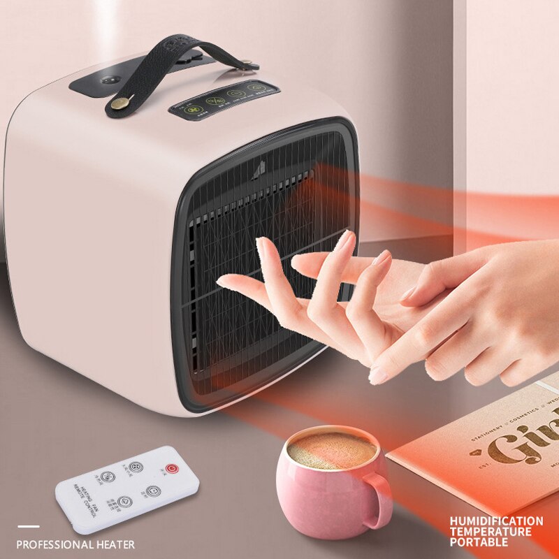 3 in 1 Fan Heater Humidifier Portable Electric Heater Desktop Heating Warm Fan Home Office Room Energy Saving Warm Air Blower