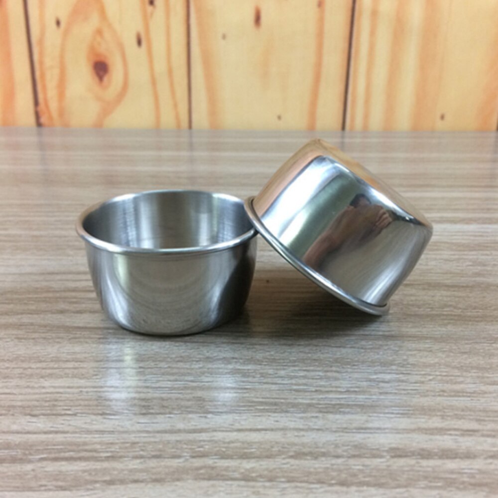 Pcs Stainless Steel Pot Dipping Bowl Sauce Cup Seasoning Dish Saucer Durable Appetizer Plates - Size