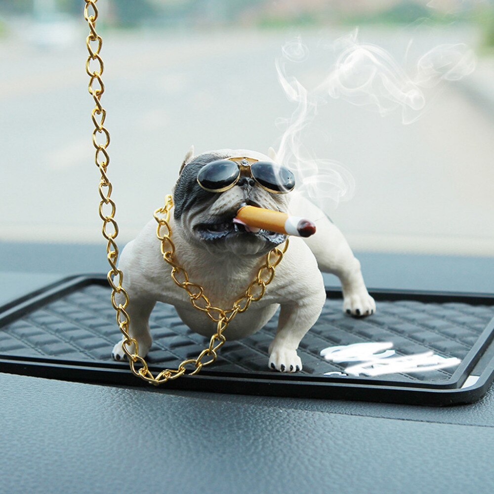 Grappige Leuke Home Decoratie Auto Accessoires Bully Pitbull Hond Auto Interieur Dashboard Ornament Geen Basis: D