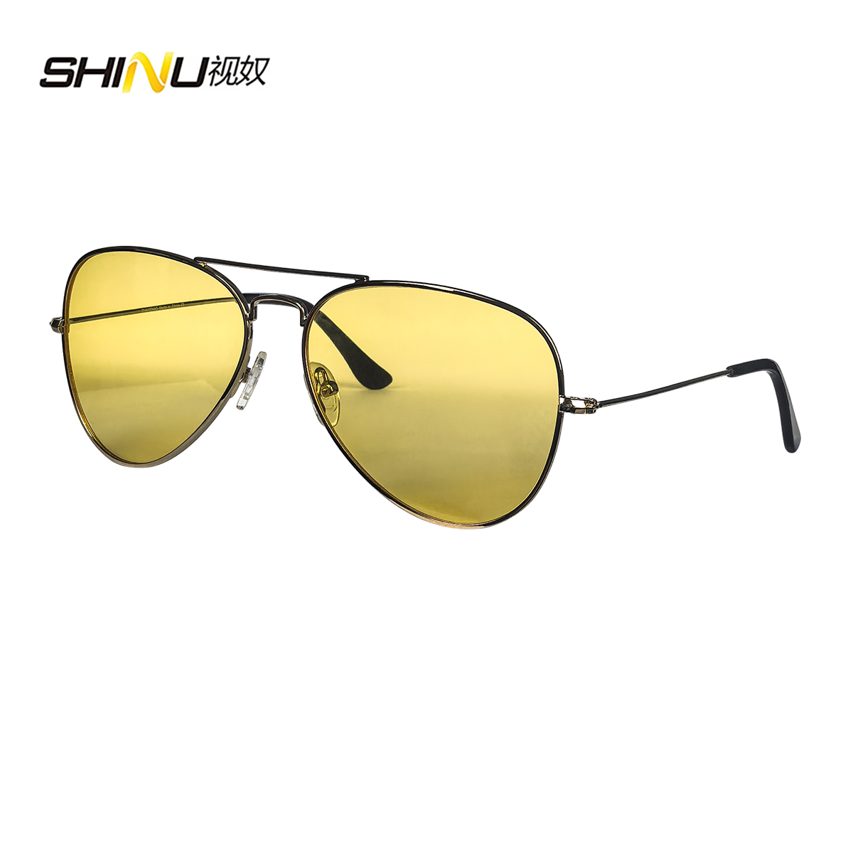 Shinu óculos anti-luz azul masculino, lentes laranja, filtro de luz azul, melhor descanso para dormir, armação de metal: Preto / Verde