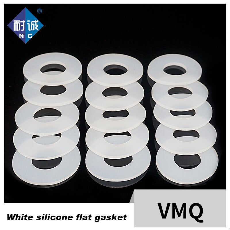 White translucent Silicone Flat Gasket 20*44*2mm Silicone Rubber VMQ O-ring Washer Elasticity temperature resistance