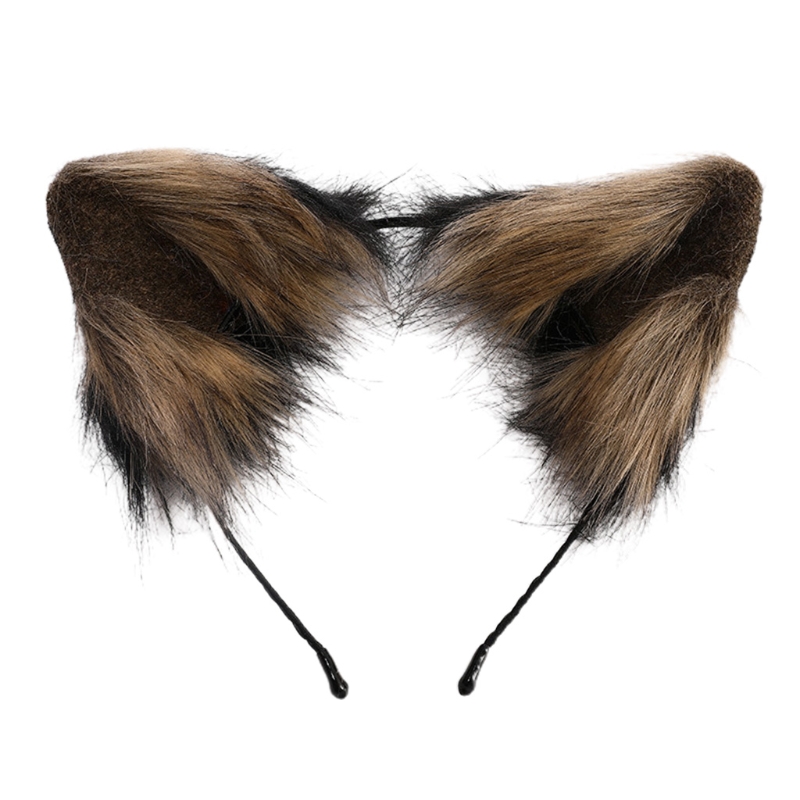 Lolita – tête de Cosplay gothique en peluche avec oreilles de chat pour décoration de fête d&#39;halloween