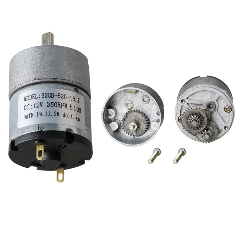 Moteur à courant continu de 12V de 33 gb-520, 350 tr/min, couple élevé pour bricolage, Robot, châssis de voiture, télécommande, fabricant d&#39;apprentissage, 2 pièces/lot