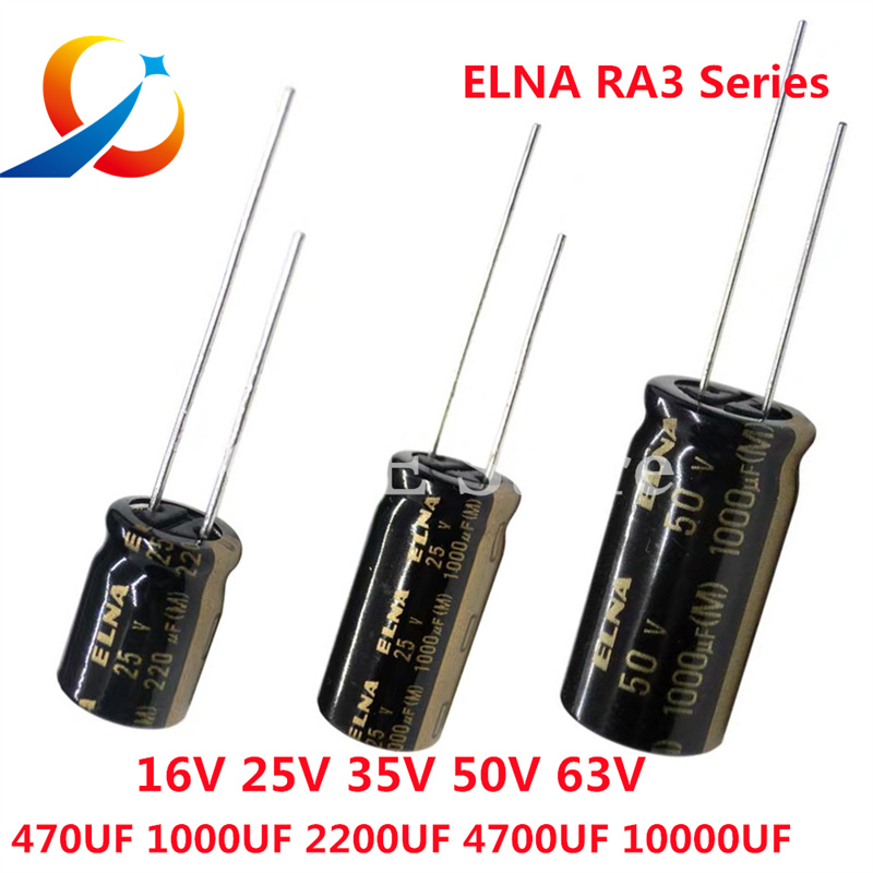 Condensatore Audio HiFi serie ELNA RA3 16V 25V 50V 63V 10uF 22uF 47uF 100uF 220uF 470uF 1000uF 2200uF 3300uF 10000uF Originale 20%