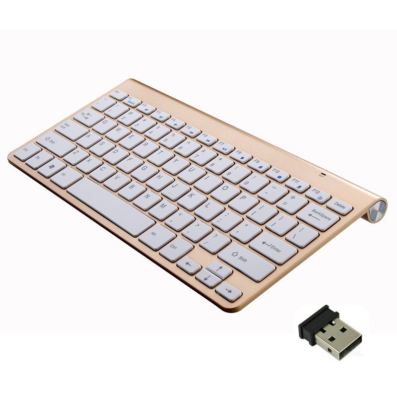 Senior 2.4 Ghz Draadloze USB Keyboard & Muis Combo Toetsenbord + USB Ontvanger Set Voor Macbook Laptop PC Windows XP /8/10 Desktop Muizen: Rose Gold-A