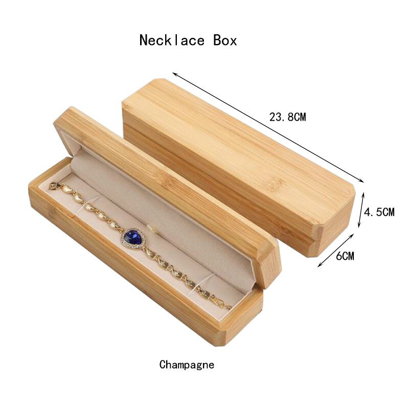 Bamboo and Wood Jewelry Packaging Box Buddhist Bead Collection Box Bamboo Wood Necklace Box Proposal Ring Box: Necklace Box