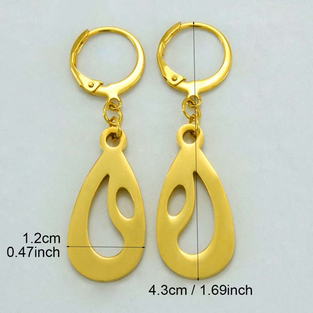 Kiribati Na Moda da Cor do ouro Brincos para Mulheres Meninas Com Flores Coração Forma Água-gota de Metal Presentes de Jóias Árabe # j0413