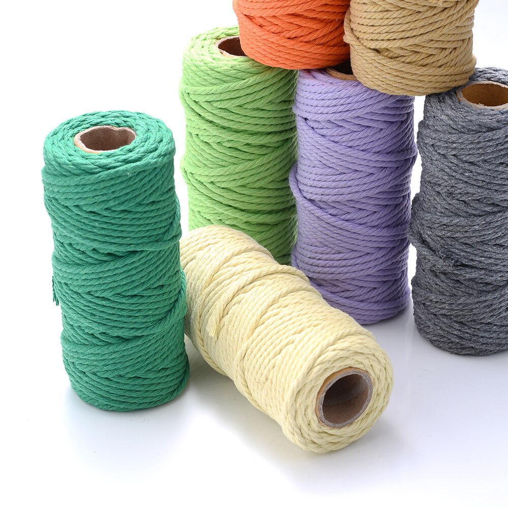 iYOE 28m/Roll 3mm Solid Color Cotton Cord Thread Making Macrame String Diy Craft Accessories Home Decoration