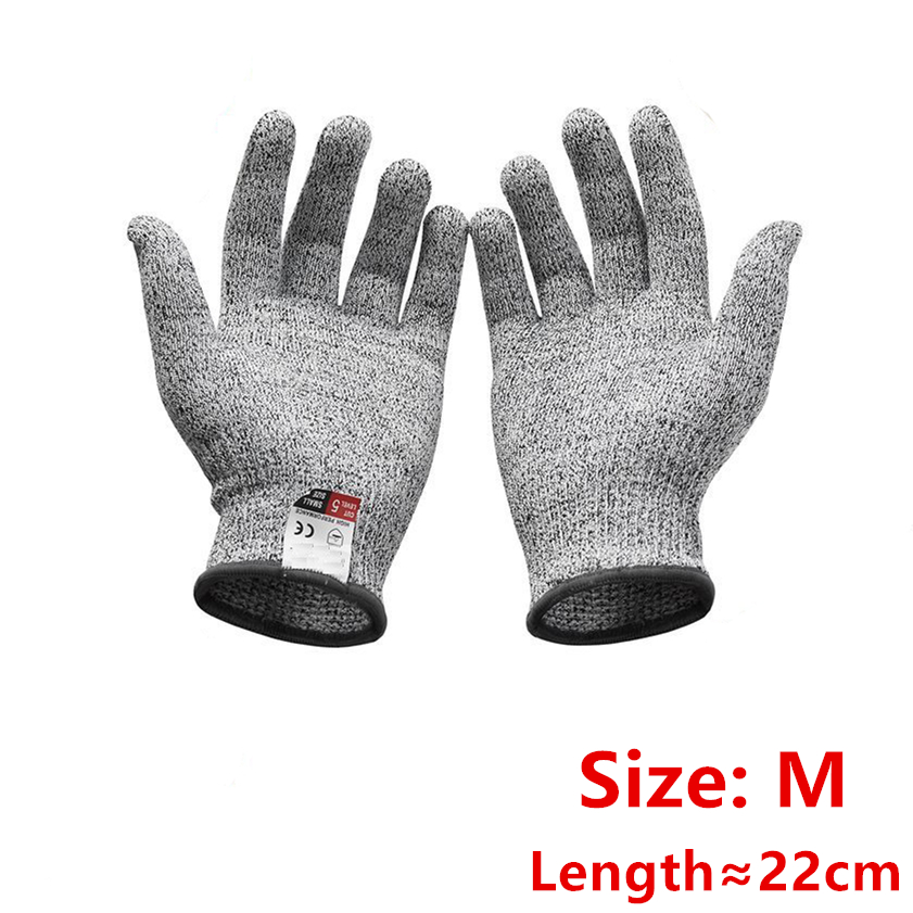 Schnittschutzhandschuhe, sicher, schnittfest, stichfest, Edelstahldraht, Metallgeflecht, schnittfeste Handschuhe für Metzger: Black