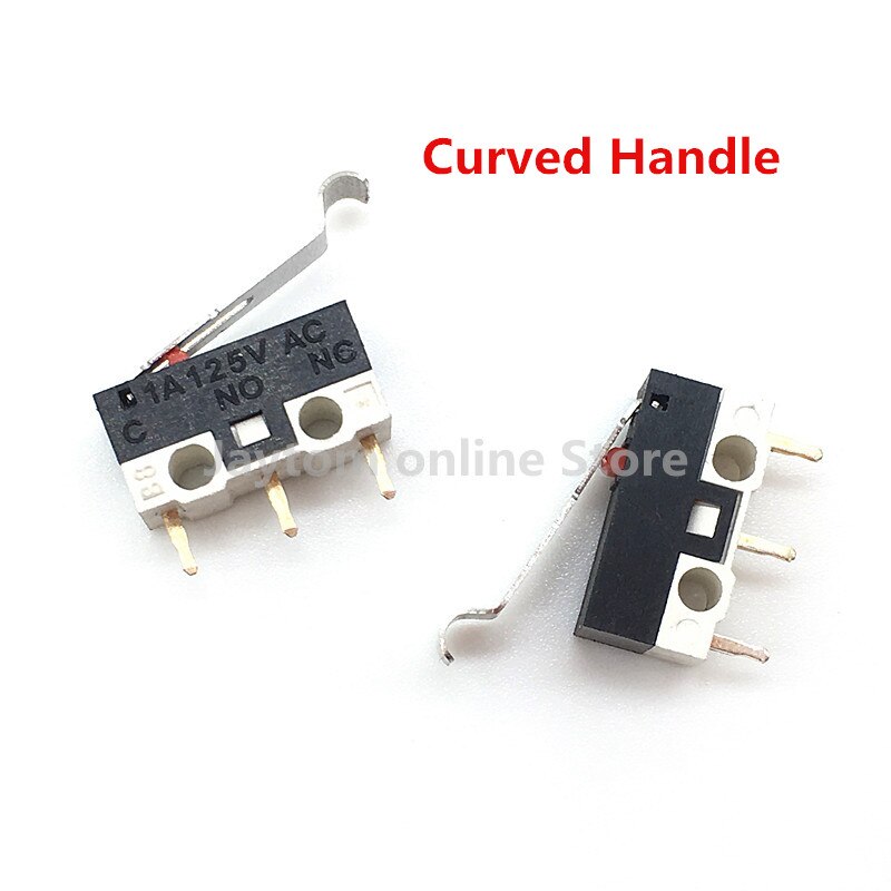 10 pcs Eindschakelaar Drukknop 1A 125 V AC Muis Switch 3 Pins Micro Schakelaar: Curved Handle