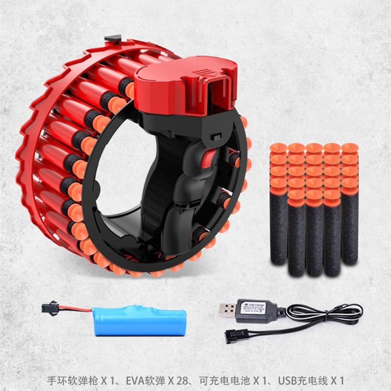 Bracelet electric soft play gun series chuck EVA soft simulation boy play outdoor toy guns gun darts Outdoor Fun &amp; Sports: Default Title