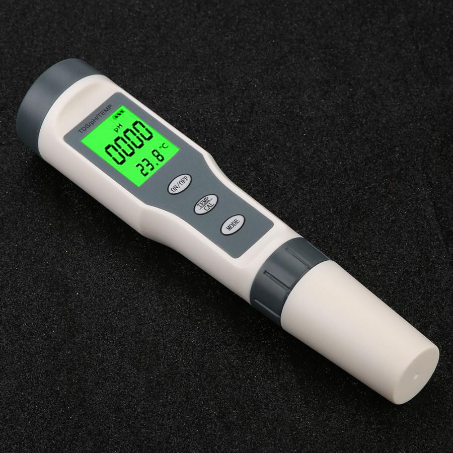 Fish Tank Water Residual ChlorineFish Tank Water Testing 3 In 1 Portable Digital TDS PH TEMP Meter Water