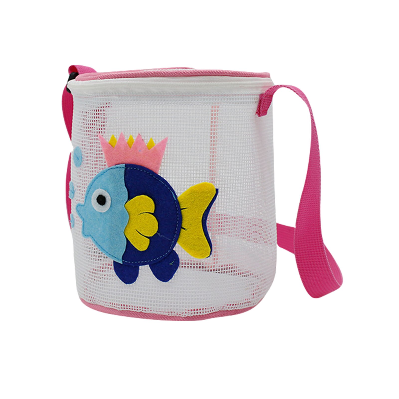 Mesh Beach Bag Tote Pouch Organizer per bambini Beach Travel Toy Organizer varie cerniera a rete e tracolla regolabile