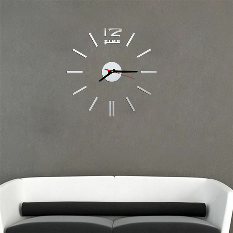 Espejo de pared grande 3D moderno, Espejos decorativos, superficie, reloj de pared, pegatina para casa, oficina, habitación, espejo DIY, decoración, recién llegado