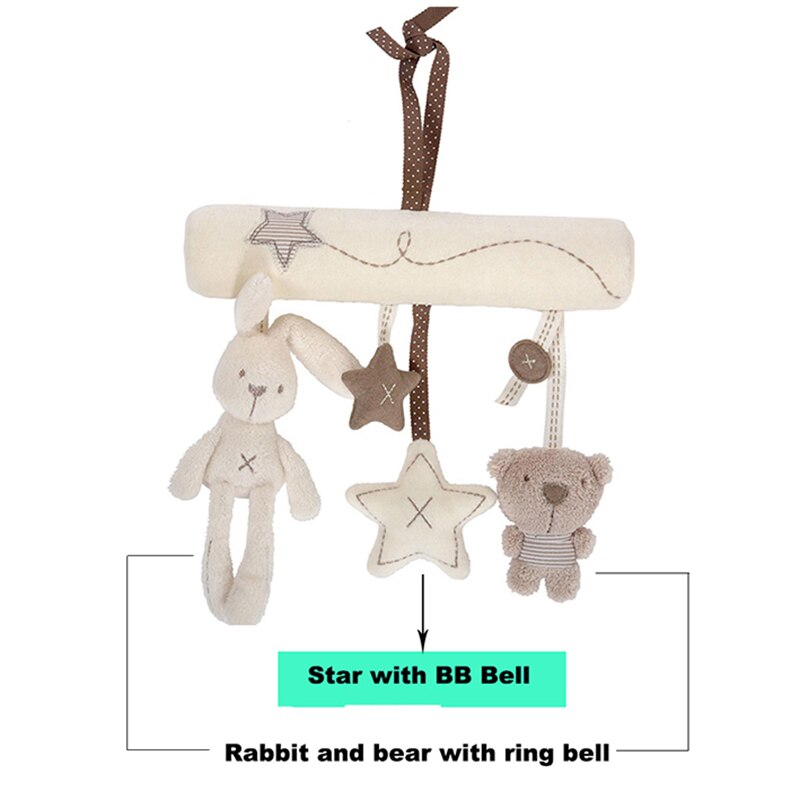 Hasenbaby-hängebett, sicherheitssitz, plüschtier, handglocke, multifunktionales plüschtier, kinderwagen-Handy, Mobiltelefon