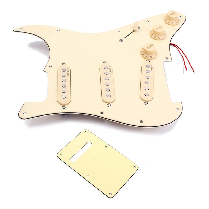 Loaded Prewired SSS Alnico 5 Alnico V Pickups Pickguard Set for Strat Guitar