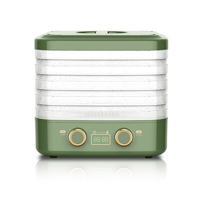 220V Household Dried Fruit Maker Automatic Food Dryer Multifunction Fruit Vegetables Spices Dehydrator Adjustable Height 5 Layer: Green