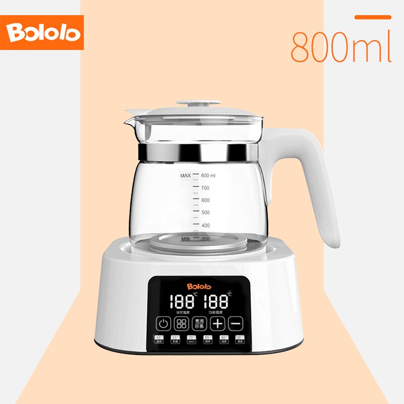 Bololo-modulateur de lait multifonctionnel 220V, déchloration intelligente, écran tactile sensible, bouilloire de nivellement de poudre de lait: White 800ML