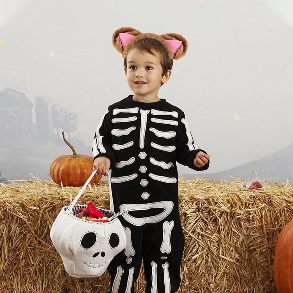 5 stuks halloween-feestkostuum kattenkostuumset kattenoren hoofdband kattenstrik kattenstaart kattenpoot handschoenen halloween-decoratie