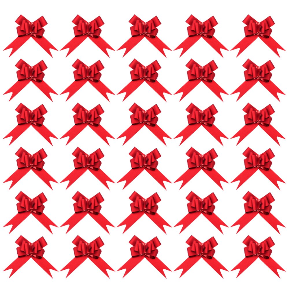 50 stuks 9cm prachtige trekstrikken met sneeuwvlokpatroon kerstdecoratieve trekstrikken doos trekstrikken striklint (re: Rood 1