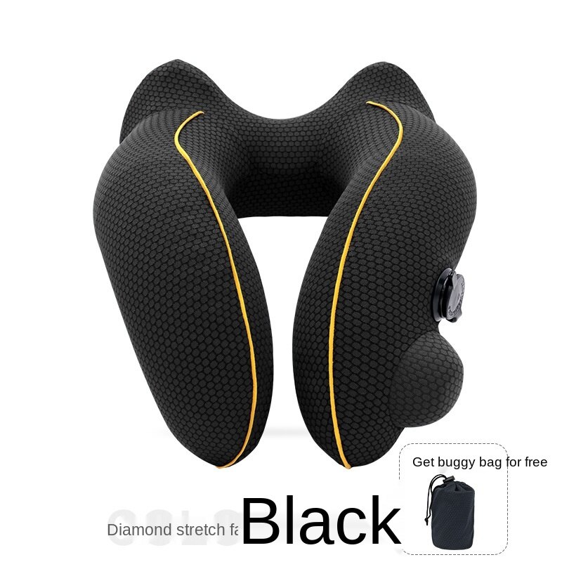 Outdoor Toeristische Vliegtuig Neksteun Kussens Klapstoel Zitkussen Pad Reizen Hoofdsteun: black