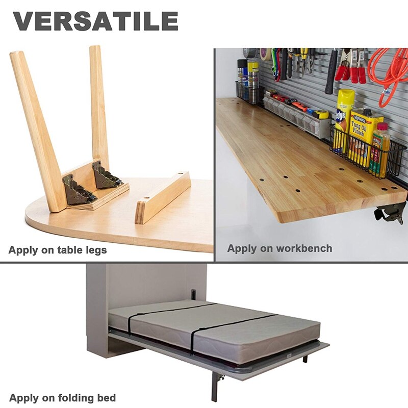 4 Uds. Marco De soporte plegable bisagra De bloqueo automático accesorios y fuelle De pata De la Mesa-para patas plegables banco De trabajo plegable