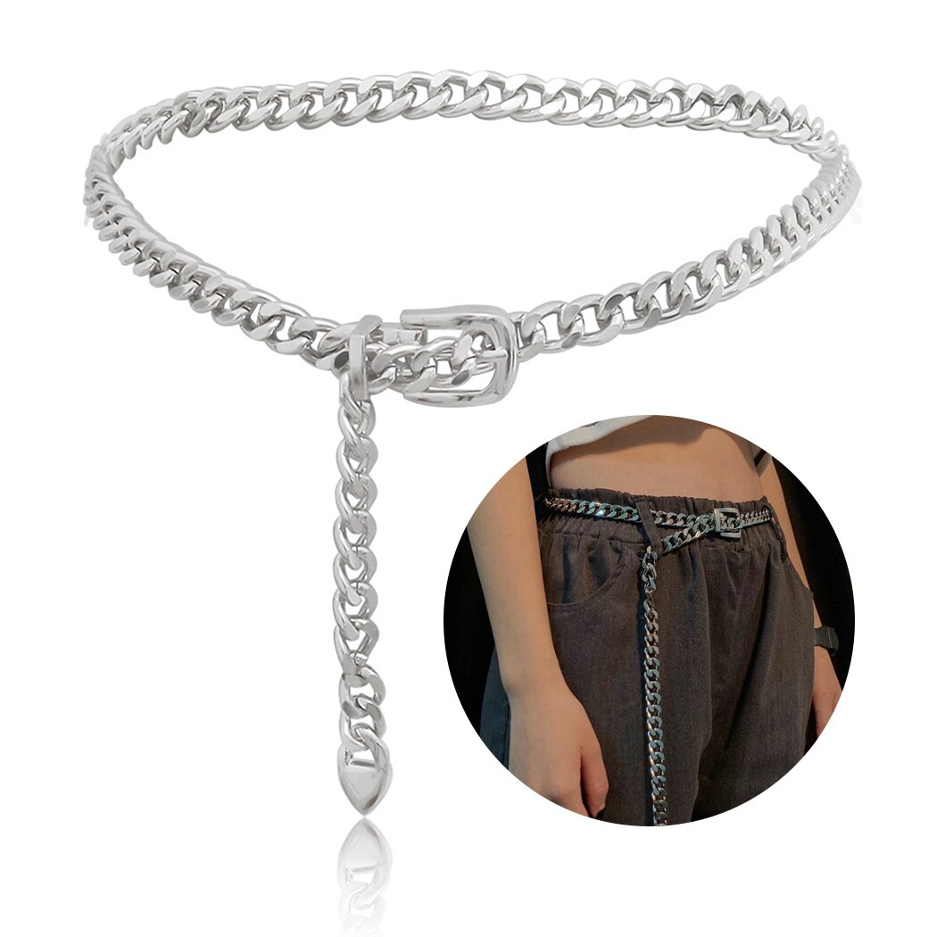 Damer perle talje kæde metal kæde bælte enkle justerbare vilde tynde linning kvinder kjole bælter ремень