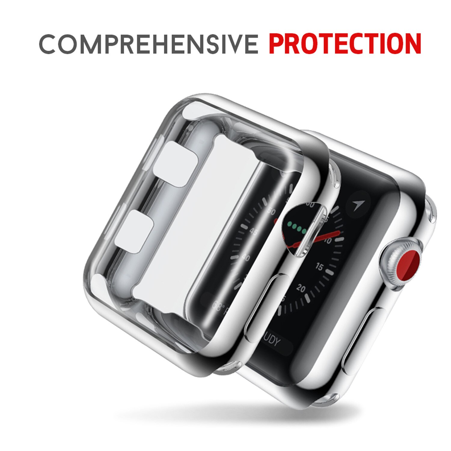 Urcover til apple watch case 42mm 38mm series 3 2 soft slim tpu all-around ultratynd skærmbeskytter til iwatch cover