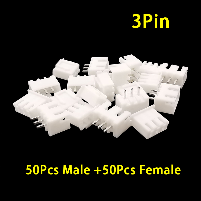 100 Stuks JST XH2.54 Mannelijke Vrouwelijke Materiaal Connector Leads Pin Header Behuizing 2/3/4/5 Pin terminal Plug Vrouwelijke Socket Plastic Schelpen: WHITE