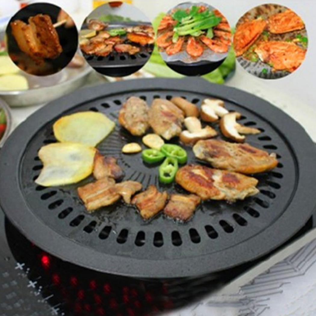Non-stick Smokeless Barbecue Grill Kitchen Outdoor Barbecue Round Grill Home, As Picture Rack
