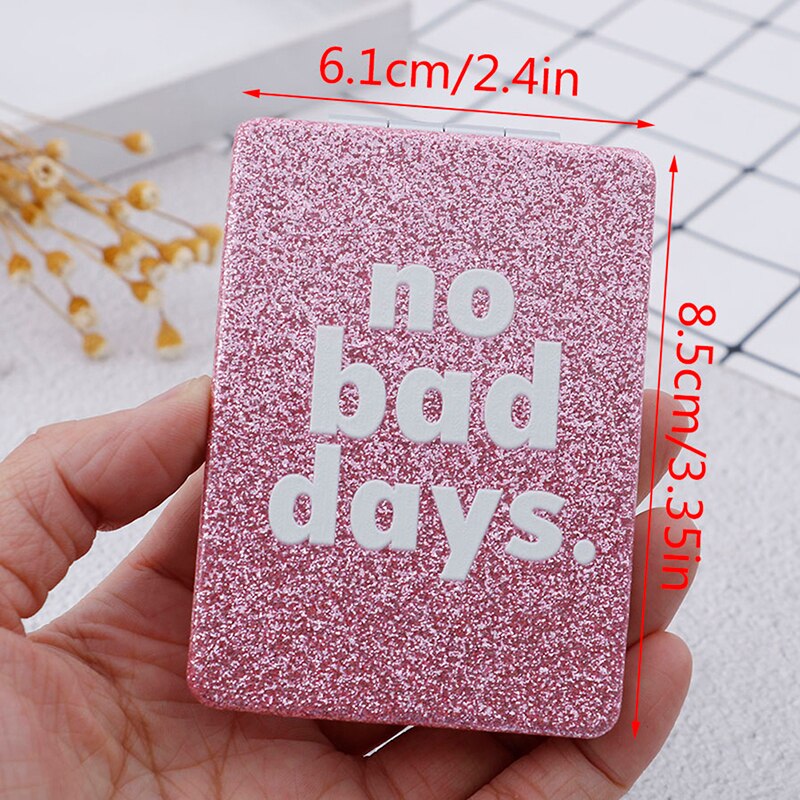 1Pcs Portable Pocket Mirror Square Double-Side Folding Cosmetics Pink Mirrors For Ladies And Girls Mini Women Girls: Default Title