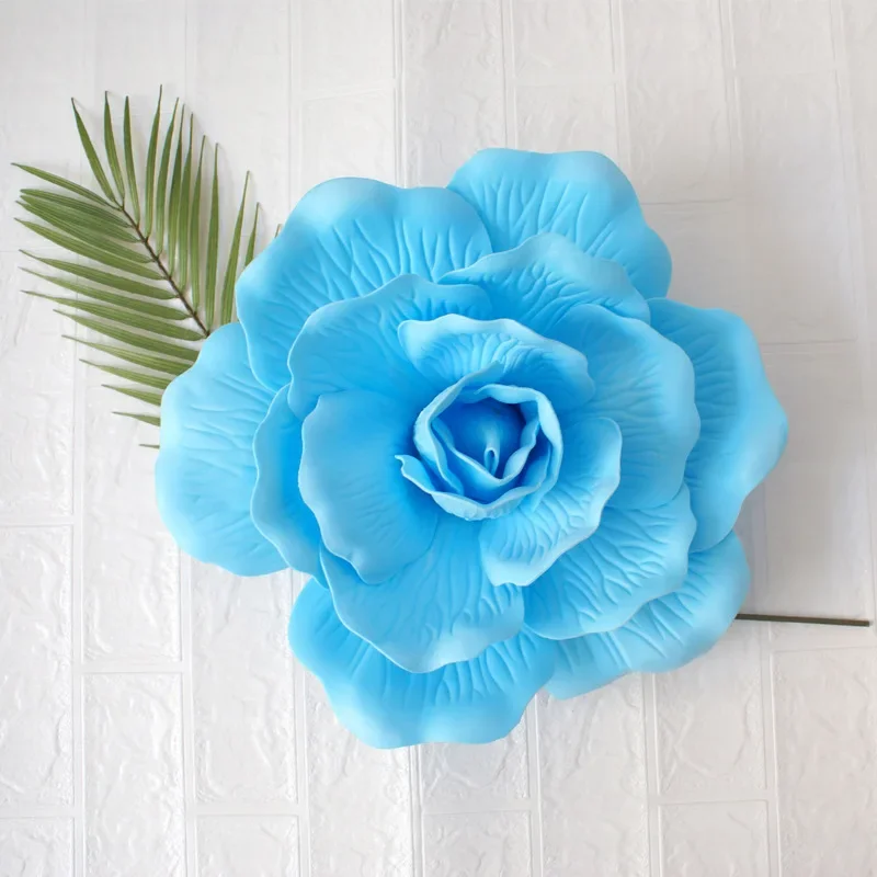 Grote Bruiloft Decoratie Rose Pe Foam Bloem Achtergrond Muur 3d Grote Bloem Simulatie Platte Bodem Rose Kunstbloem: Bruin