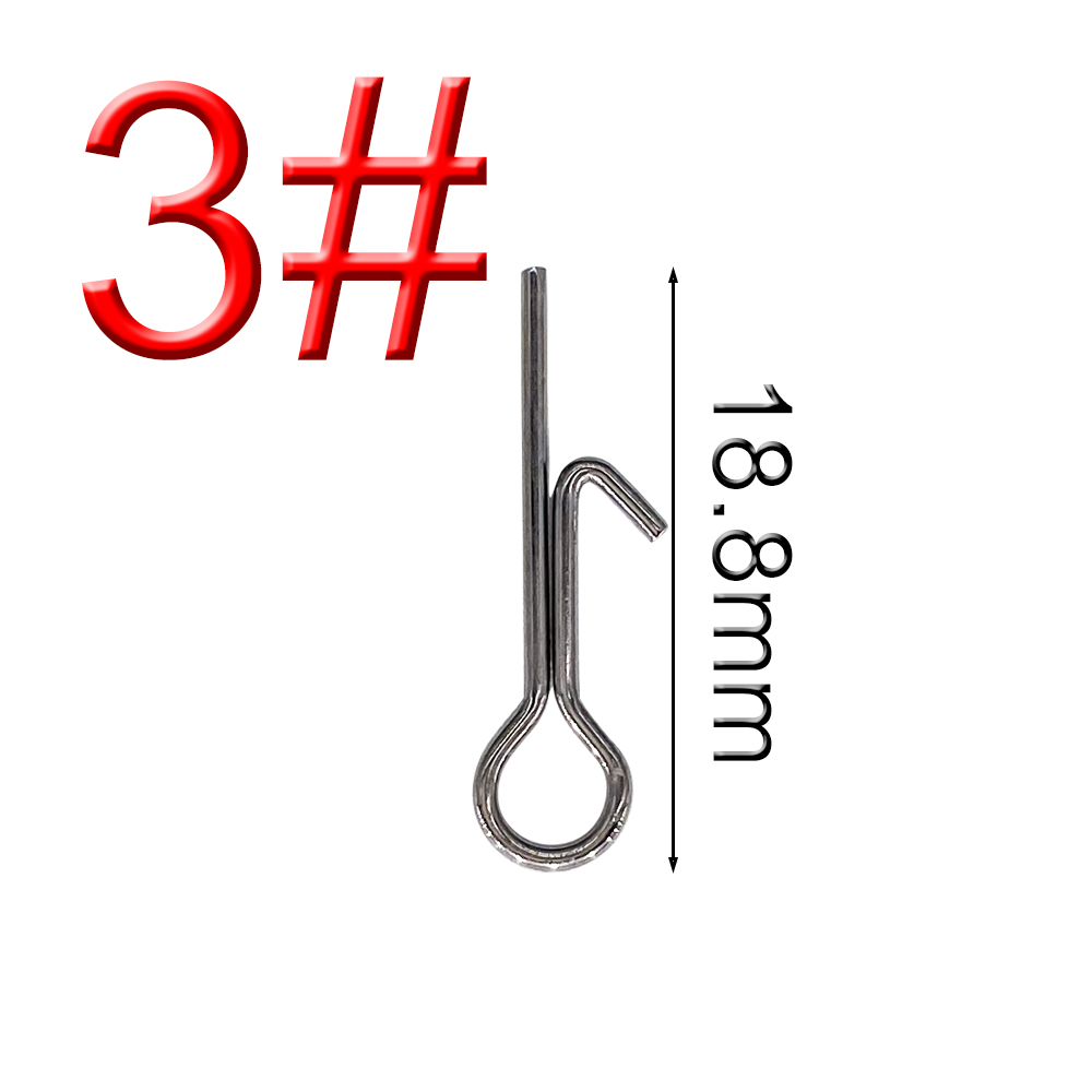 50pcs appât de pêche Stinger Spike crochet broches de connexion aiguille fixe verrouillage assistance leurre souple accessoires de pêche outils: Rouge