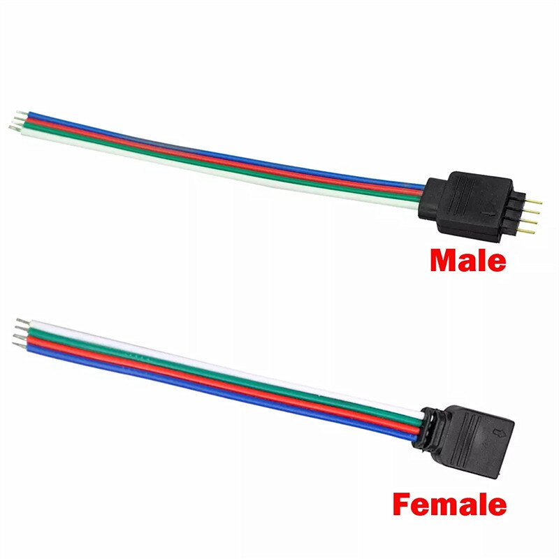 4 pin RGB Stecker 5 Pin RGBW Stecker Männlich/Weiblich LED Streifen Nadel Stecker Schweißen Kabel Für 5050 3528 RGB RGBW LED Streifen