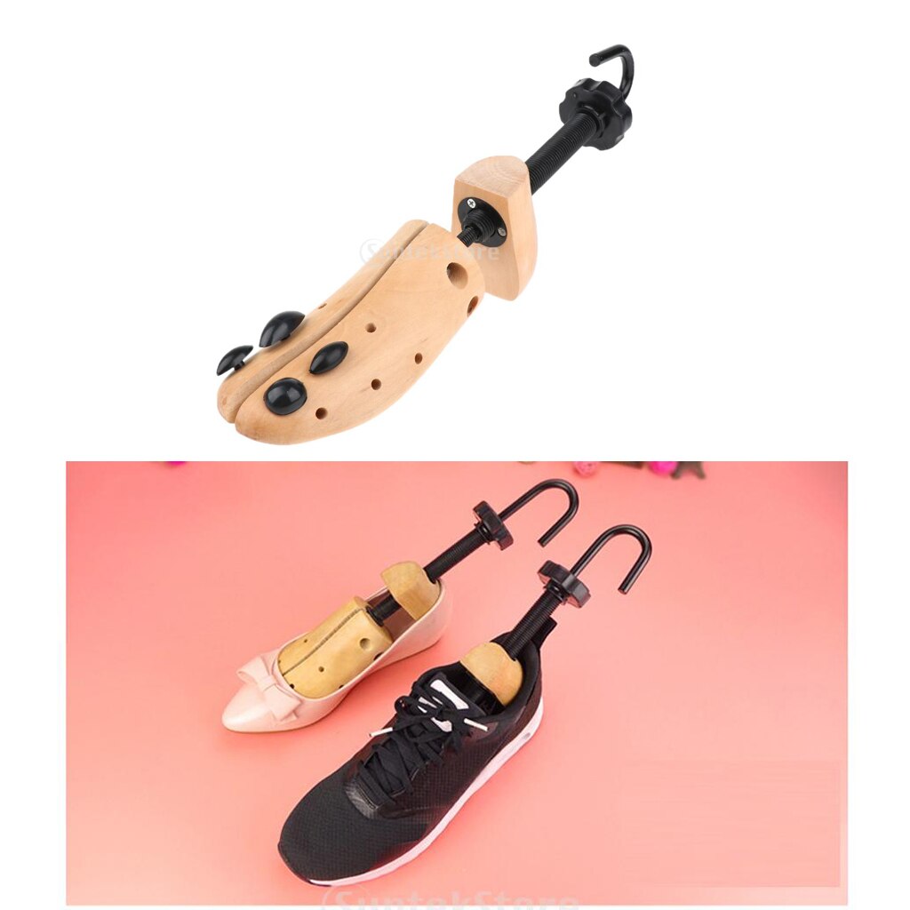Unisex Cedar Wooden Boots Shoe Tree Women Mens Shoes Stretcher Expander Shaper Keeper Adjustable 2 Ways EU 35-46