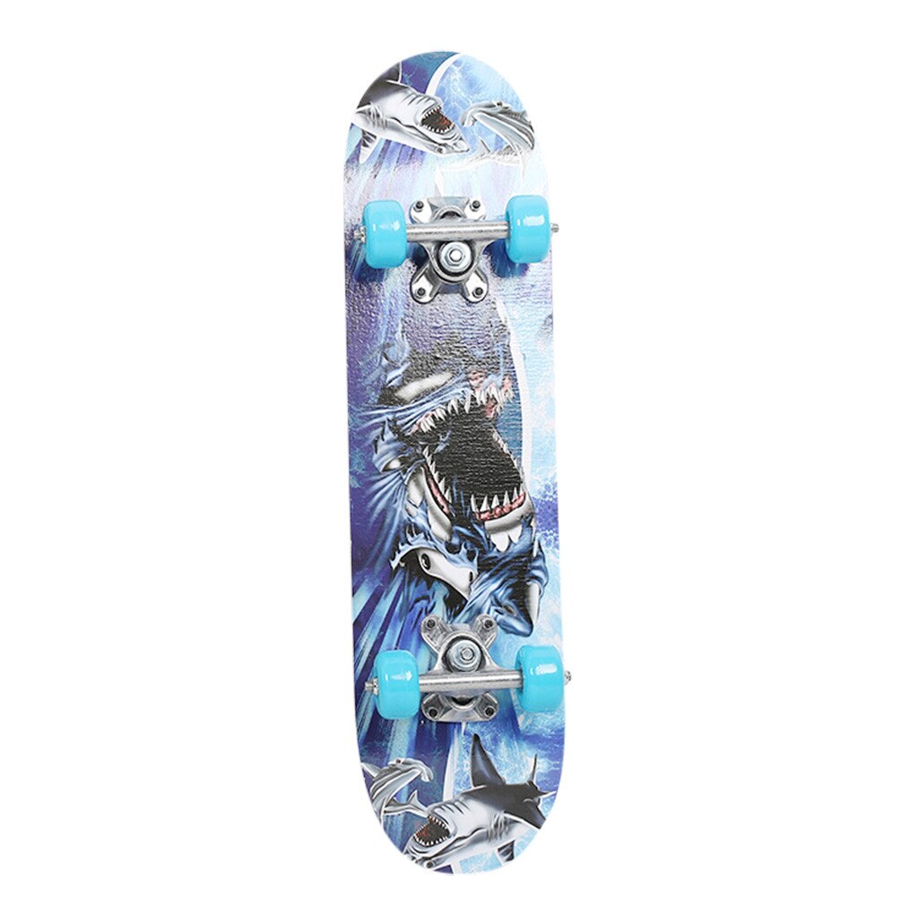 Unisex Houten Skateboard Kinderen Beginner Single-Warp Skateboard Vier-Wiel Flash Skateboard Travel Road Borstel Straat Jul3: Geel