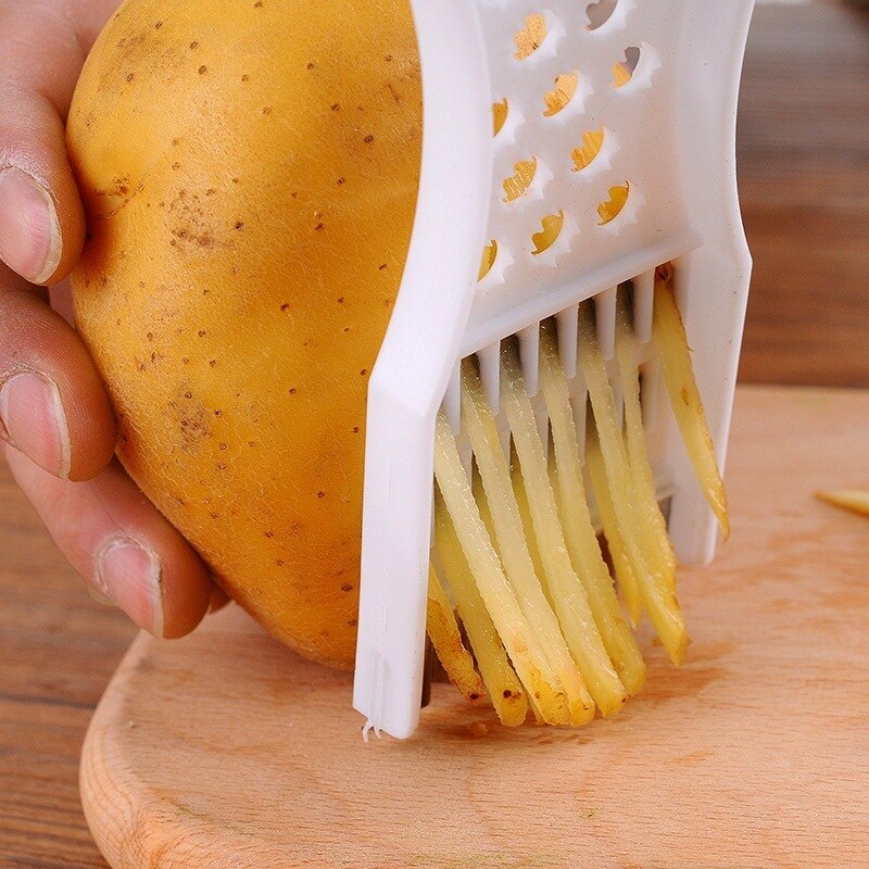 Multifunctionele Plastic Dunschiller Groente-en Rasp Rvs Blade Salade Maken Gereedschap Frieten Aardappel Chip Tool
