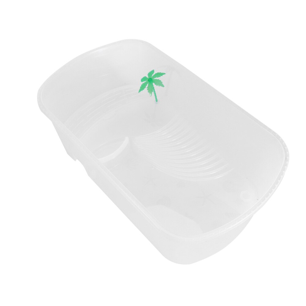 Reptiles Amphibians Habitat Terrarium Vivarium Tank Breeding Box with Plastic Coconut Tree for Terrapin Tortoise Turtle Lizard