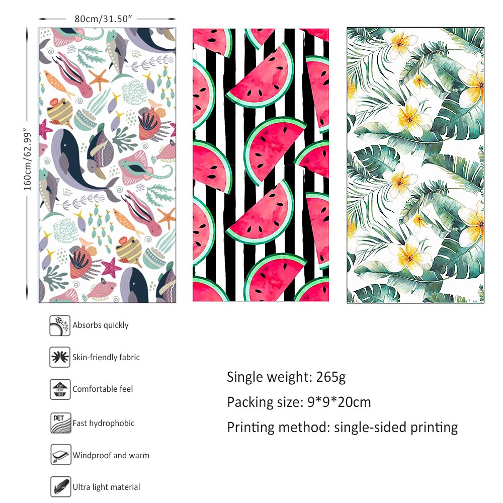 Sneldrogende Strand Handdoeken Zomer Handdoek Absorberende Sneldrogende Strandlaken Badhanddoek Grote Bloem Figuur Creatieve Wassen handdoek