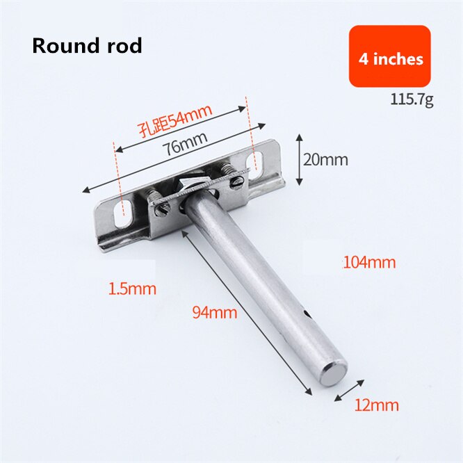 Round Hexagon rod 3"4"5" Embedded Hidden Bracket Metal Catch Support Bench Table Folding Shelf Home Board Folding Shelf Support: Round 4 inches