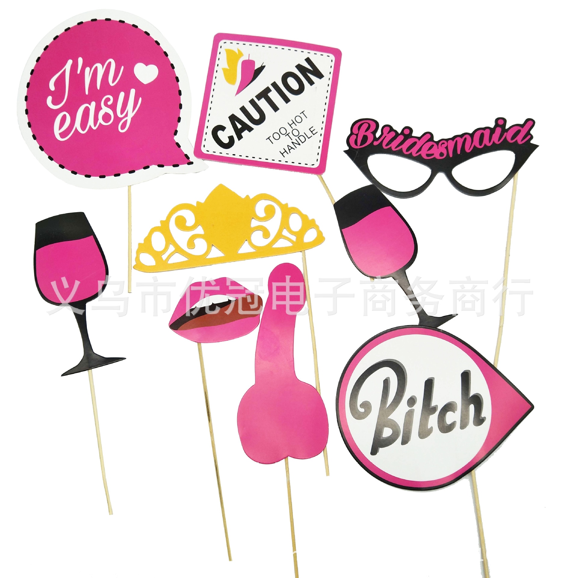 Rose Gold Wedding Photo Holding Props Bride To Be Camera Booth Prop Mr and Mrs Love Weeding Decor For Weddings Photo Props